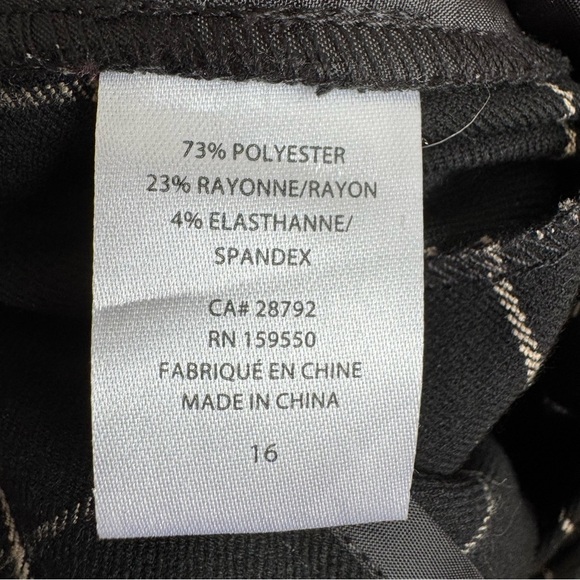 Renaur Black & Tan Checked Pants plus-size 16 - Picture 4 of 6